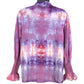 Purple pink and blue women's medium dress shirt showing back of shirt