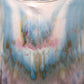 Women's Blue and earth colors gravity dyed top showing back upper detail