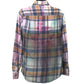 Green Blue Pink Tie Dye Flannel showing back