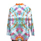 Turquoise, Purple and Orange Men's long sleeve Dress Shirt, showing back