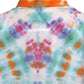 Turquoise, Purple and Orange Men's long sleeve Dress Shirt, showing back top detail