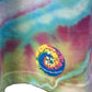 Turquoise, pink and yellow 3XL Geode Ice Dye Tee showing front Fit To Be Tyed Label with original logo