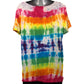 Women's XL Rainbow Embroidered Tee in an Accordion Fan Fold Style, showing back