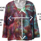 Size large tie dye blouse measurements 21 inches wide 22 inches long hand dyed