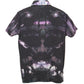 Back view reverse tie dye polo shirt large mens black purple hand dyed sustainable