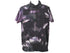 Front view mens tie dye polo shirt size large black purple with chest pockets