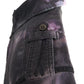 Left shoulder detail black purple reverse tie dye polo hand dyed sustainable