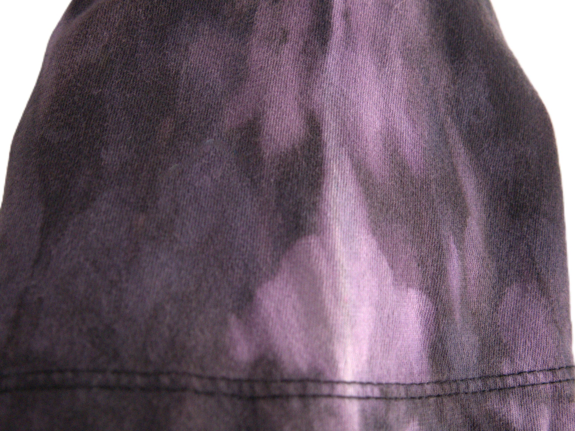 Left sleeve detail reverse tie dye polo shirt purple highlights on black cotton blend