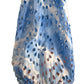 Left eyelet lace sleeve detail blue tie dye cut out embroidered womens top