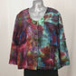 Large tie dye blouse purple teal spinning video